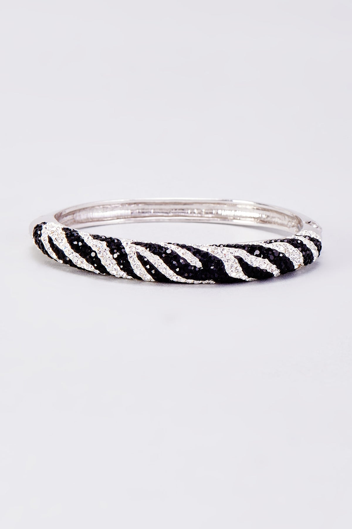 Two Tone Finish Black Swarovski Bracelet