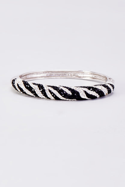 Two Tone Finish Black Swarovski Bracelet