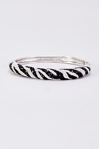 Two Tone Finish Black Swarovski Bracelet