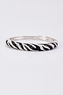 Two Tone Finish Black Swarovski Bracelet