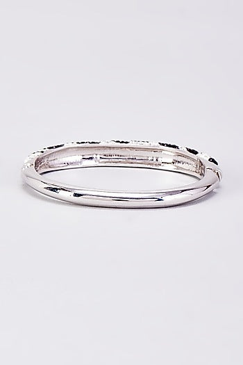 Two Tone Finish Black Swarovski Bracelet