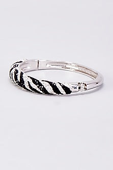 Two Tone Finish Black Swarovski Bracelet