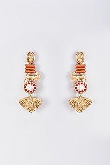 Gold Finish Animal Dangler Earrings