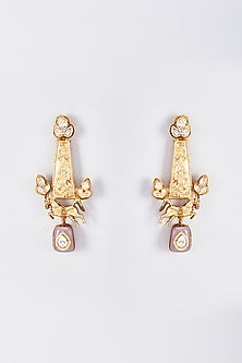 Gold Finish Animal Dangler Earrings