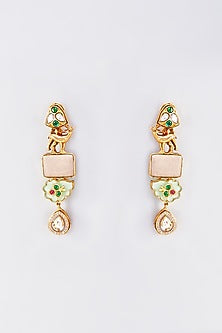 Gold Finish Animal Dangler Earrings