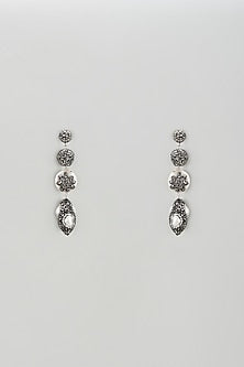 Black Rhodium Finish Beaded Dangler Earrings