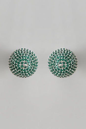 White Finish Swarovski Stud Earrings