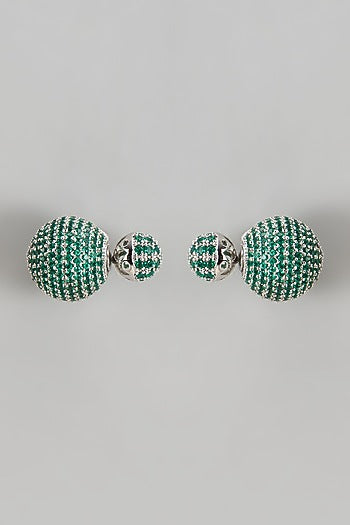 White Finish Swarovski Stud Earrings