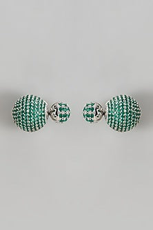 White Finish Swarovski Stud Earrings