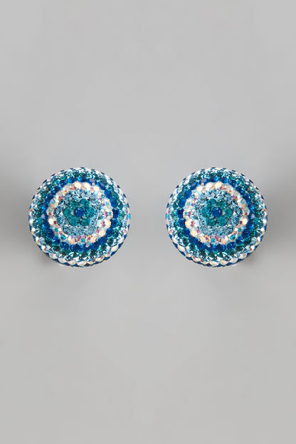 White Finish Swarovski Stud Earrings