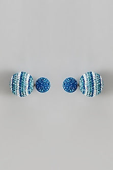 White Finish Swarovski Stud Earrings