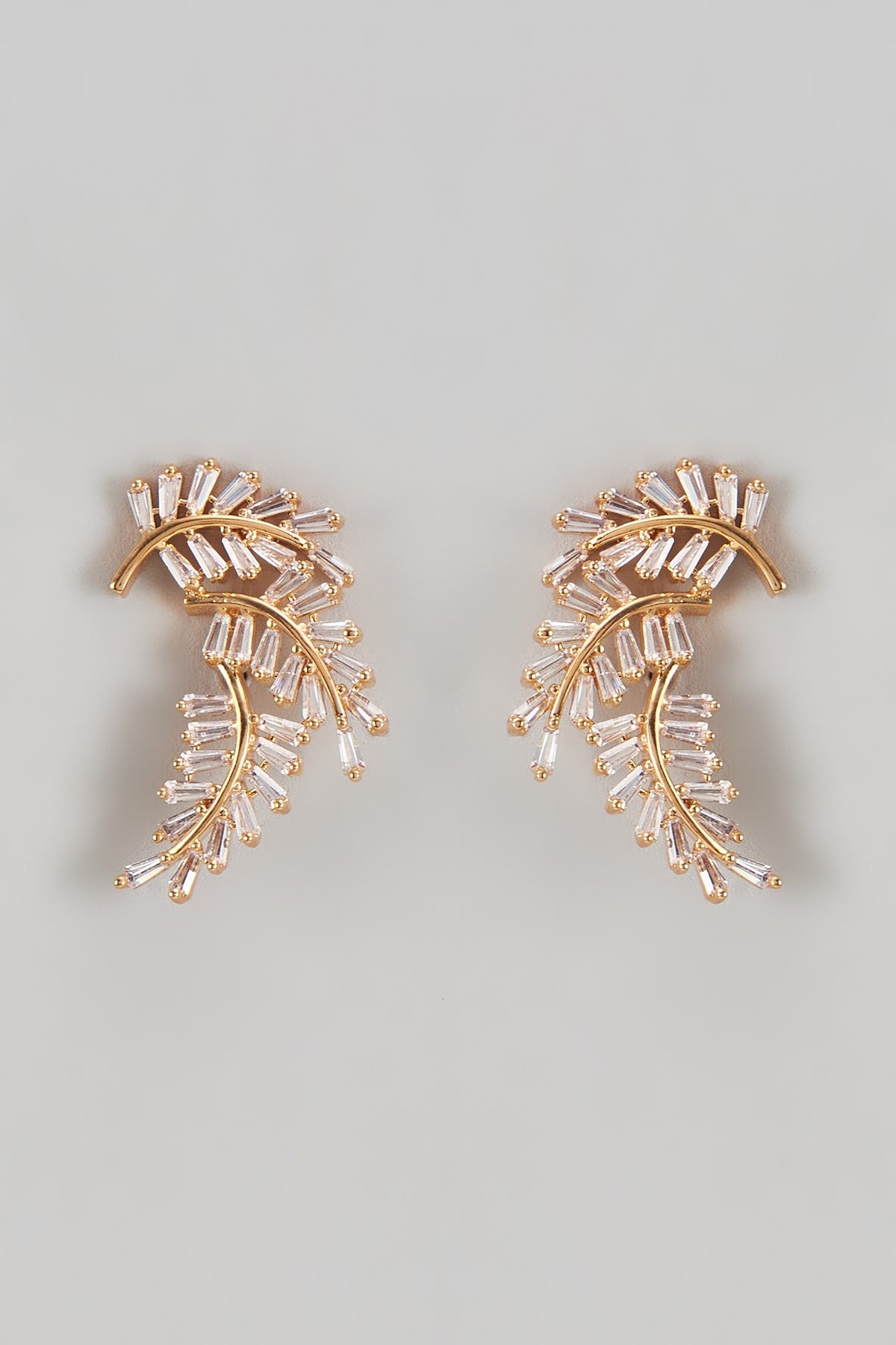 Gold Finish American Diamond Stud Earrings