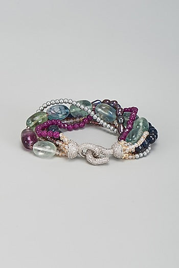 White Finish Beaded Bracelet
