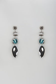 Black Rhodium Finish Turkey Piece Dangler Earrings
