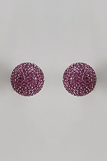 White Finish Swarovski Stud Earrings