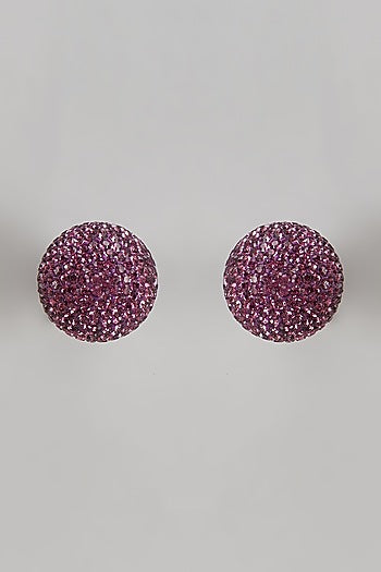 White Finish Swarovski Stud Earrings