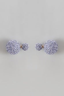 White Finish Swarovski Stud Earrings