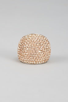 White Finish Swarovski Ring