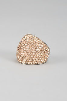 White Finish Swarovski Ring
