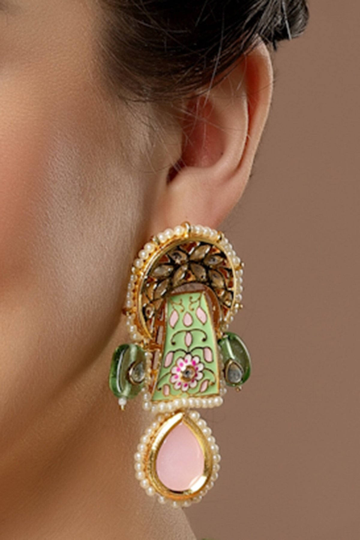 Crescent Embellished Earrings 