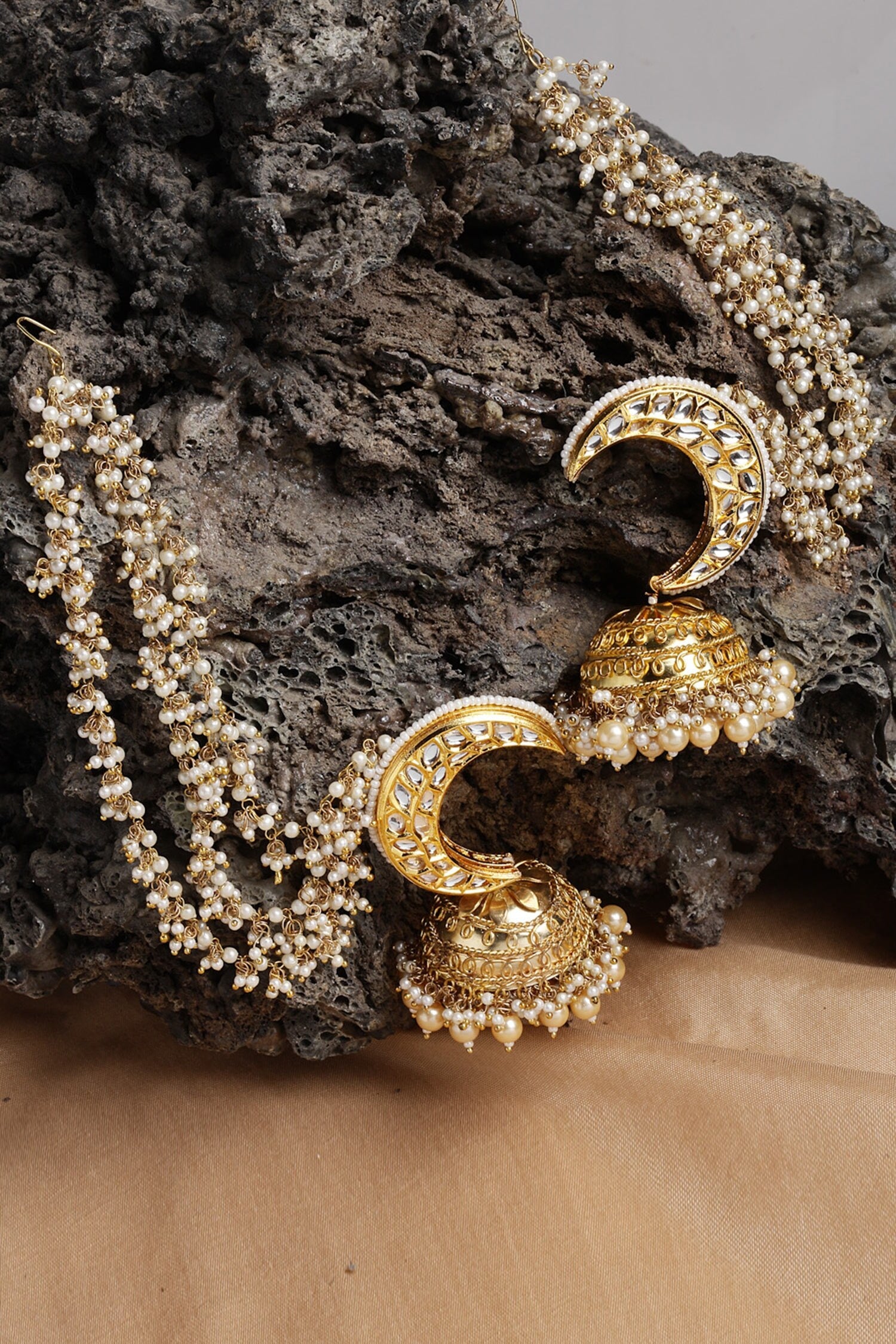 Pearl Embellished Jhumkas 