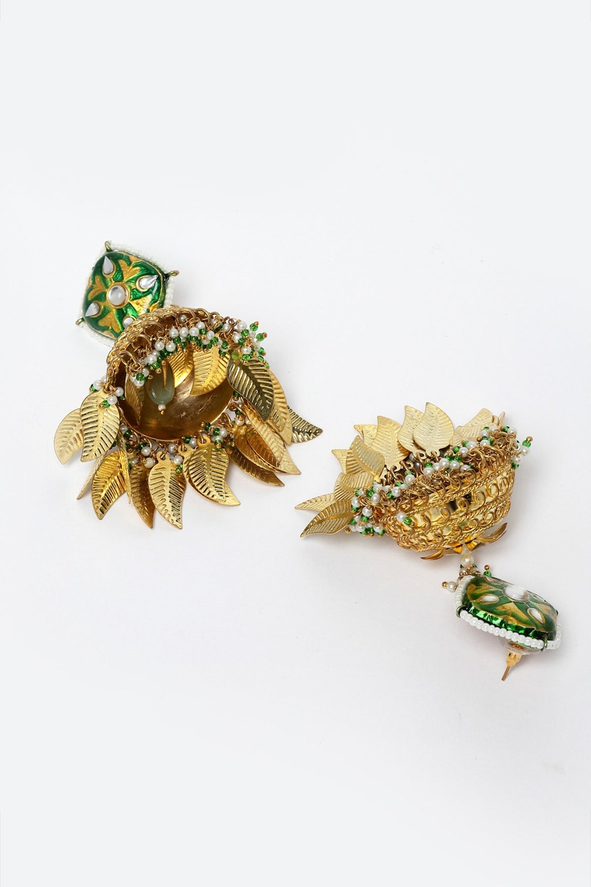 Leaf Embellished Jhumkas 