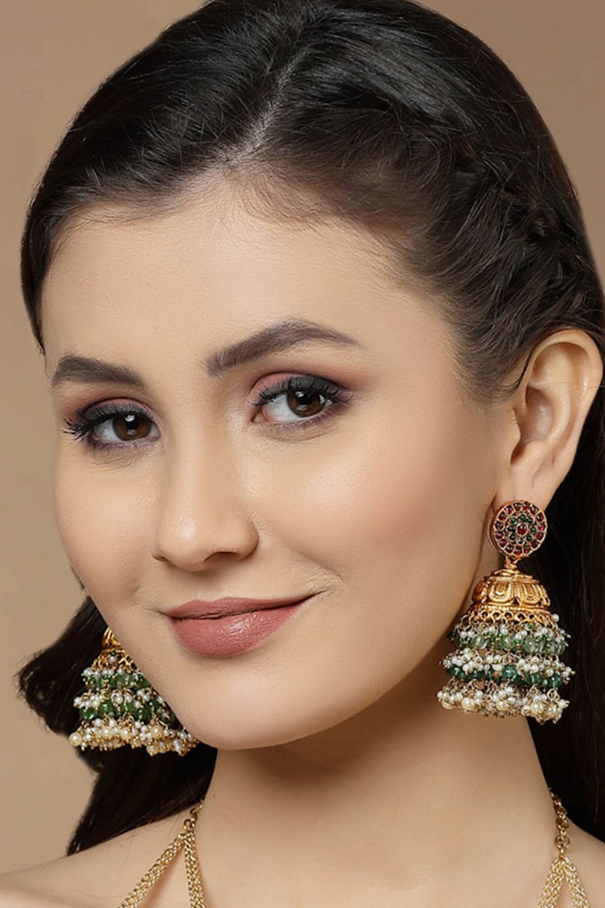 Bead Drop Layered Jhumkis 