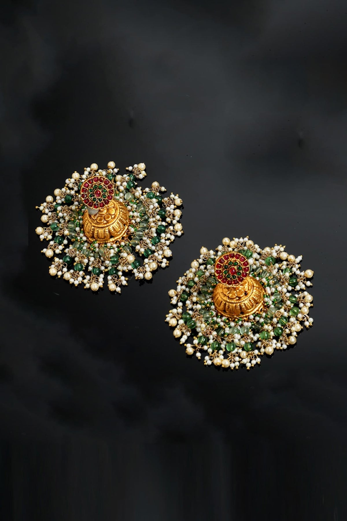 Bead Drop Layered Jhumkis 