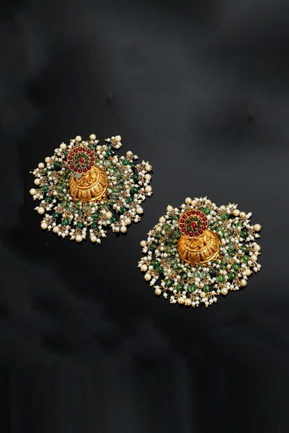 Bead Drop Layered Jhumkis 