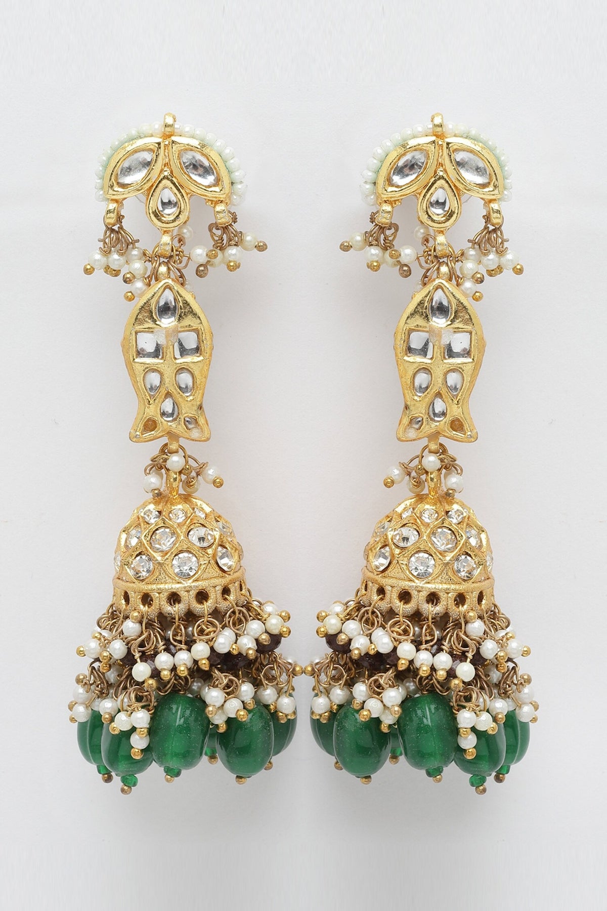 Kundan Embellished Long Jhumkis 