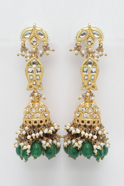Kundan Embellished Long Jhumkis 