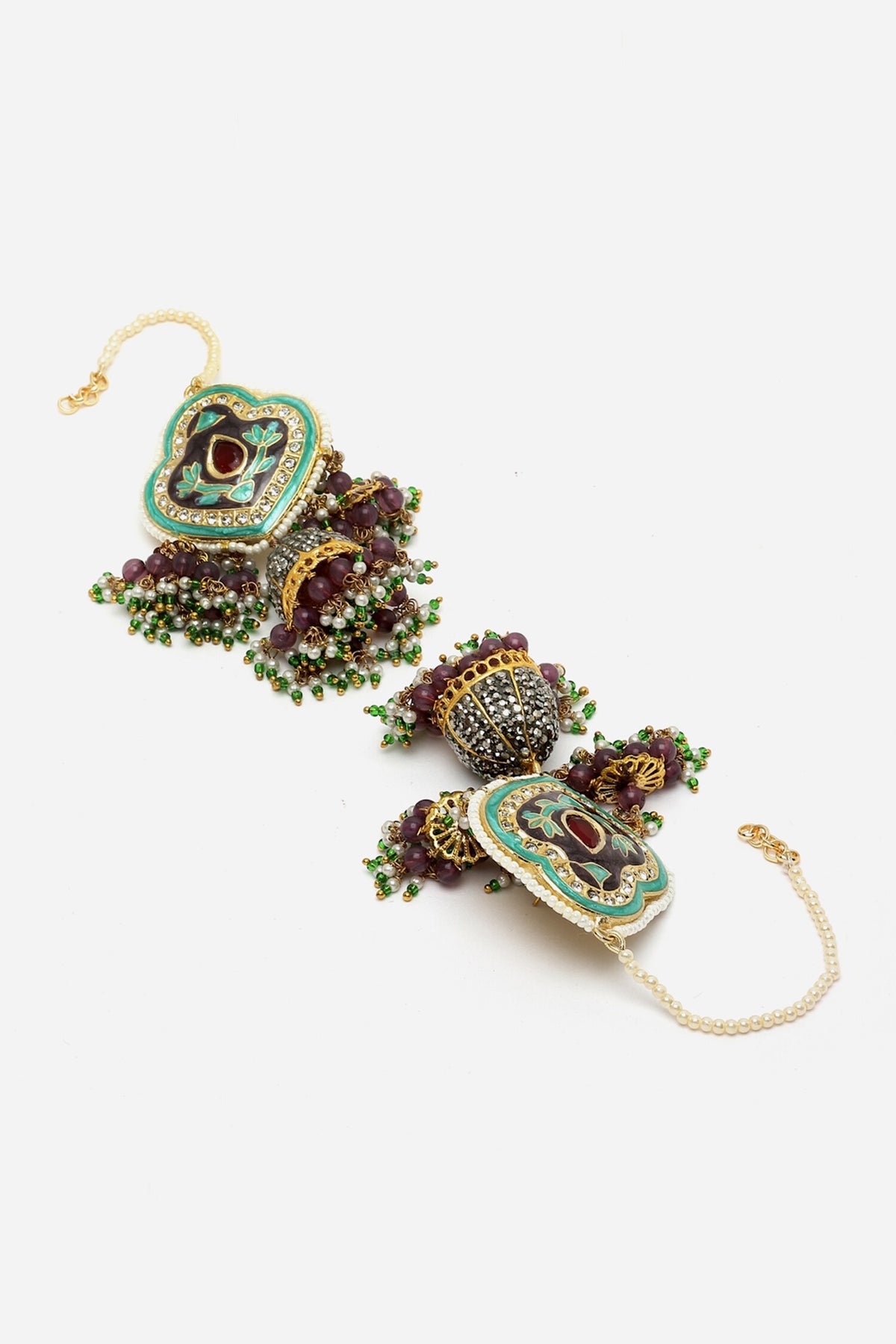Meenakari & Bead Drop Jhumkis 