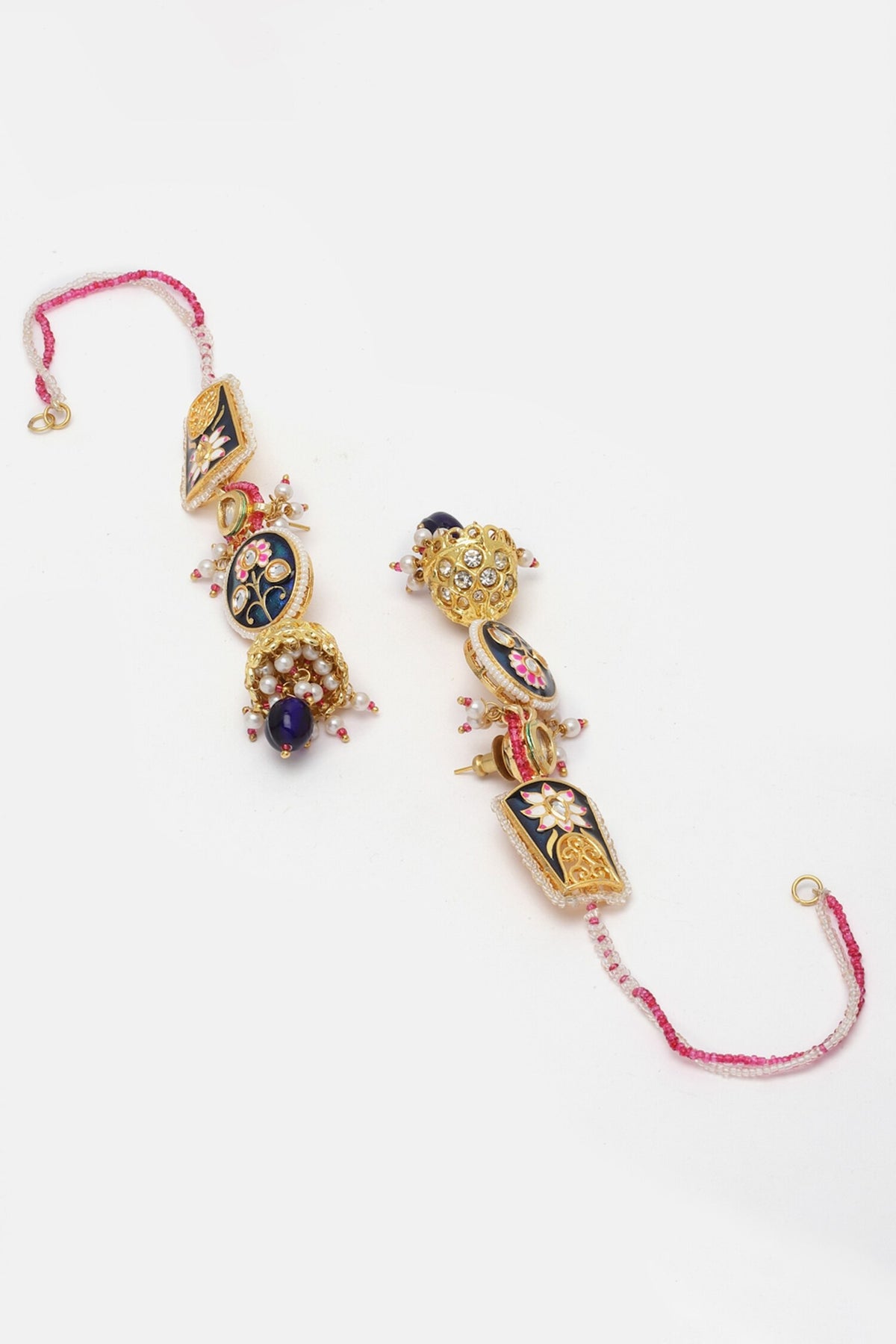 Floral Pattern Embellished Jhumkas 