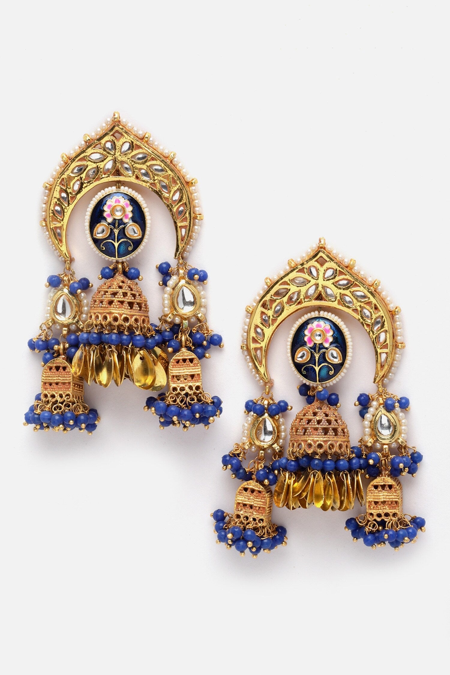 Embellished Kundan Multi Jhumkas 