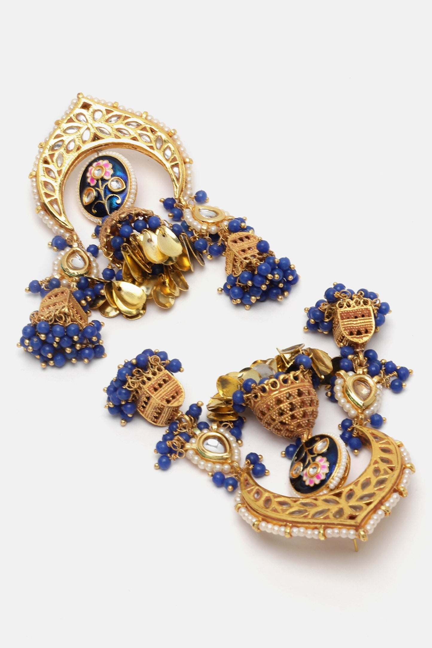Embellished Kundan Multi Jhumkas 