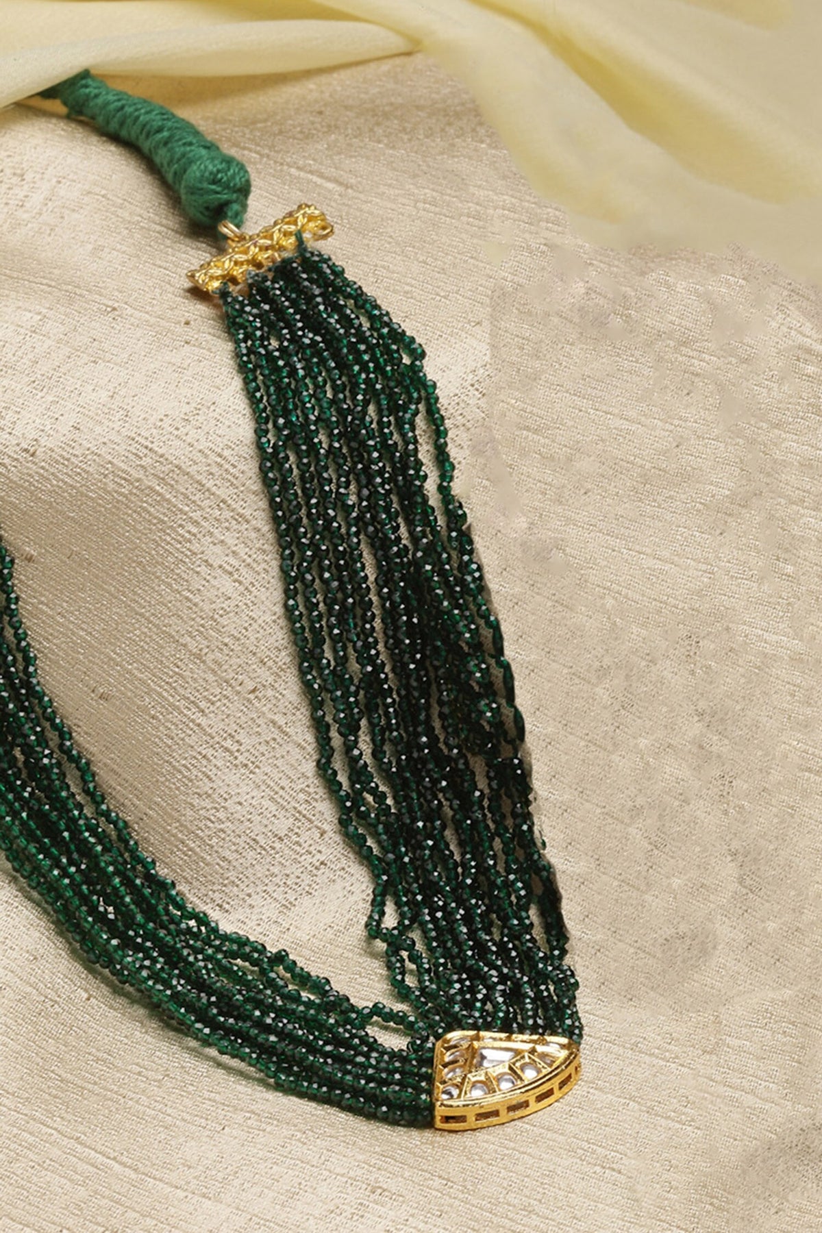Bead Embellished Layered Pendant Necklace 