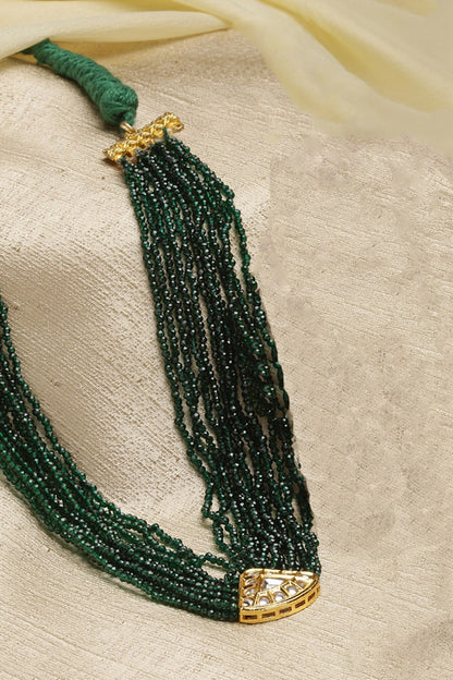 Bead Embellished Layered Pendant Necklace 
