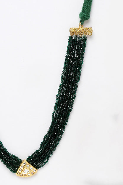 Bead Embellished Layered Pendant Necklace 