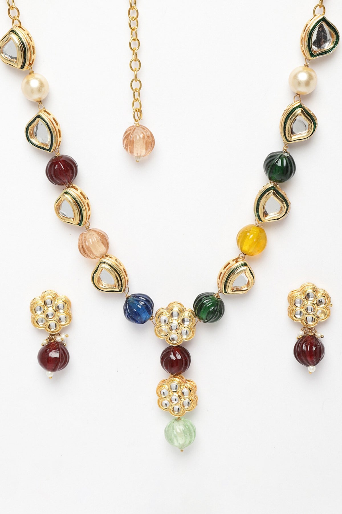 Kundan Embellished Necklace Set 