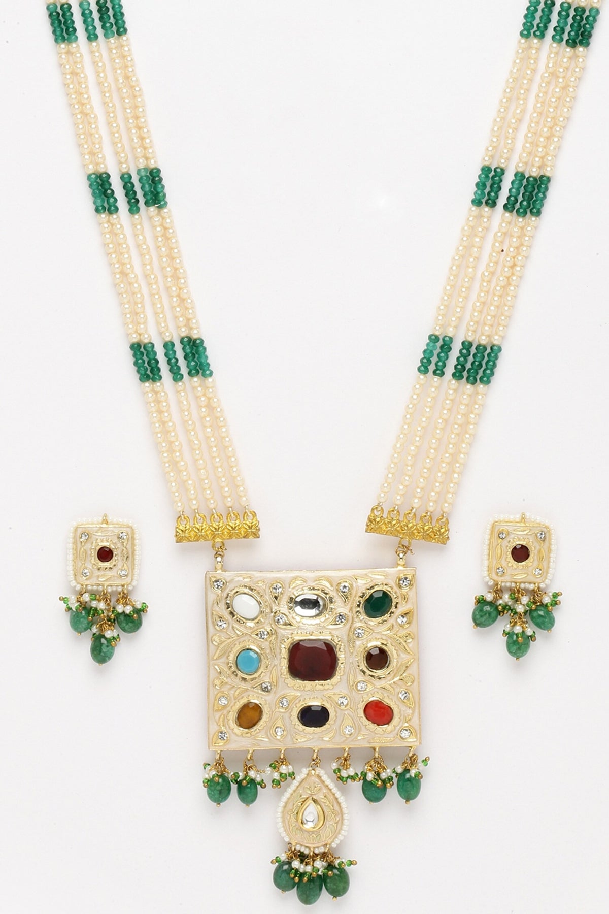 Geometric Shaped Pendant Necklace Set 