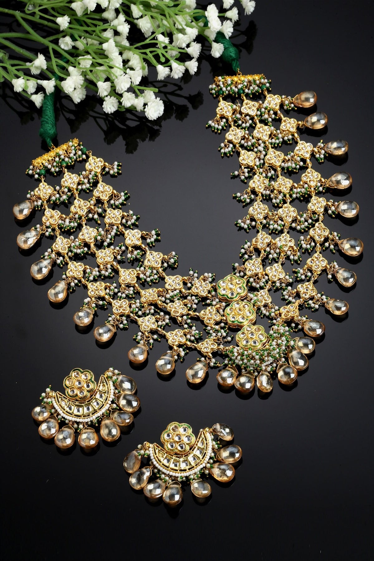 Kundan Embellished Layered Necklace Set 