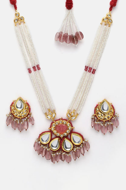 Tear Drop Shaped Pendant Necklace Set 