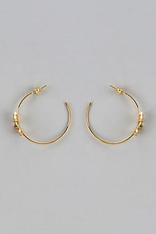 Gold Finish Zircon Dangler Earrings