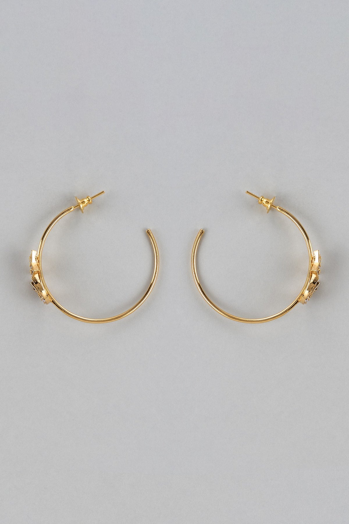 Gold Finish Zircon Dangler Earrings