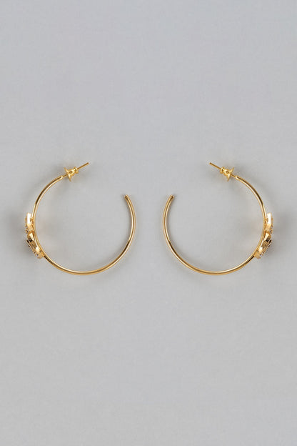 Gold Finish Zircon Dangler Earrings