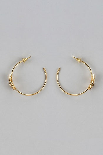 Gold Finish Zircon Dangler Earrings