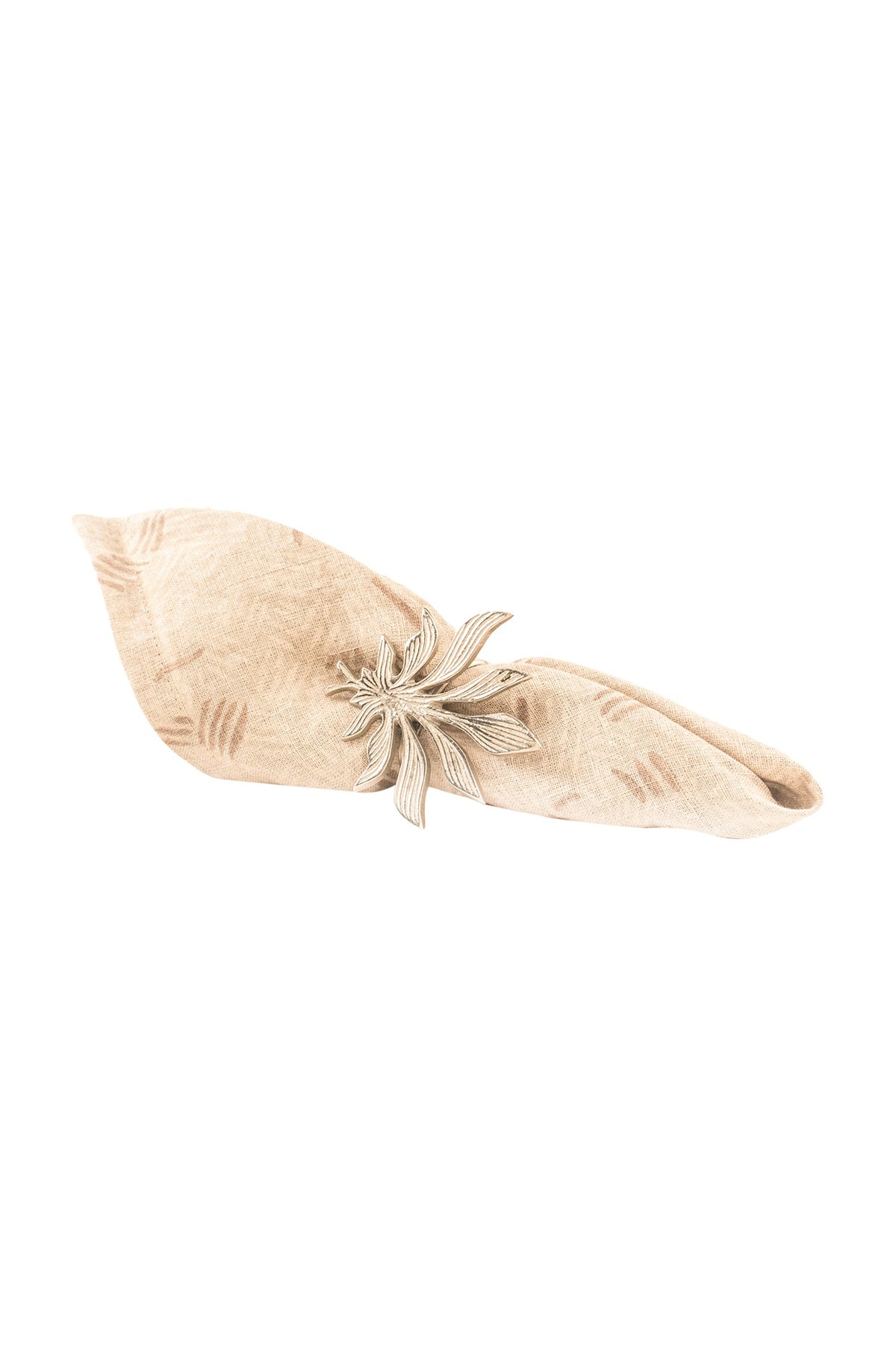 Gold Brass Leaf Napkin Ring (Set of 6)