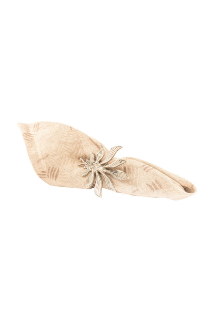 Gold Brass Leaf Napkin Ring (Set of 6)