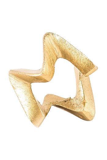 Geometrical Aluminium Gold Napkin Ring (Set of 6)