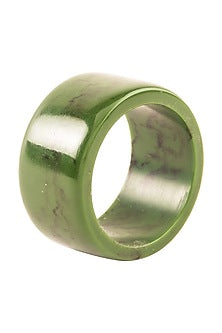 Green & Black Resin Napkin 
Ring (Set of 6)